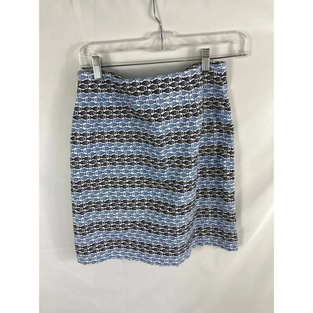 Talbots Fish Pattern Nautical Novelty Skirt Size 2P - Picture 5 of 5